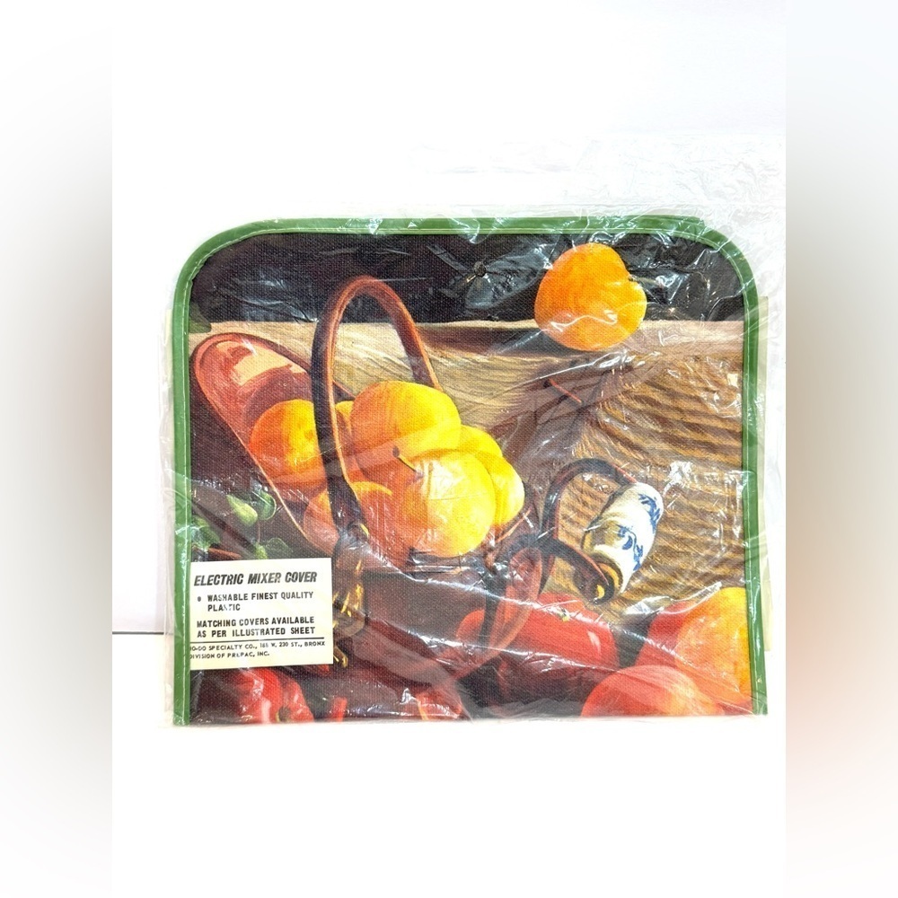 VINTAGE ELECTRIC MIXER COVER Fruit Oil Painting Design NOS 1O-DO Specialty Co.